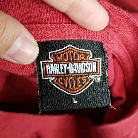 Vintage Harley Davidson Mens Motorcycles Long Sleeve Shirt Size L Logo USA Biker - Picture 7 of 16